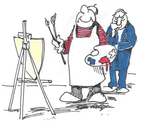 Humoristisk tegning av Geir Helgen